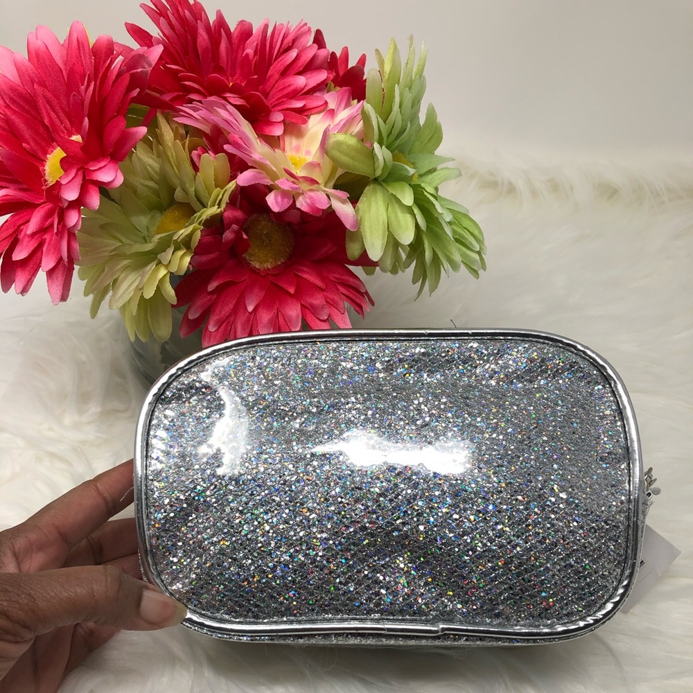 Silver Sparkles Cosmetic Case